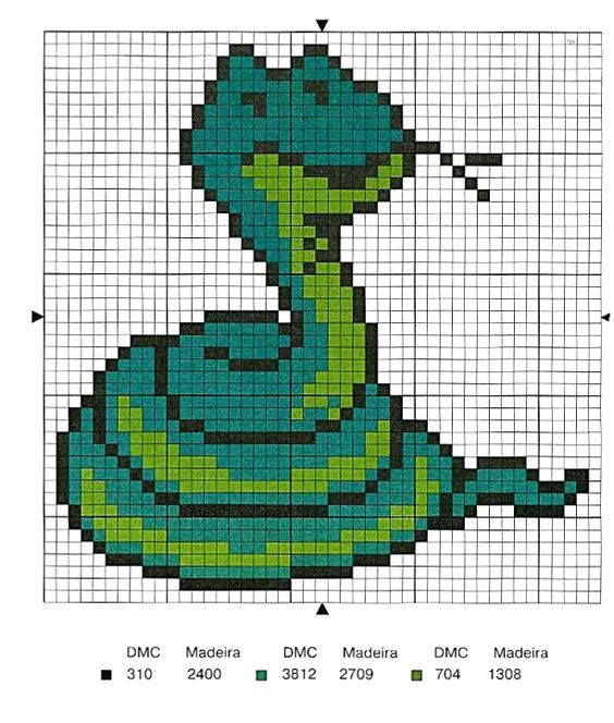 схемы вышивки змеи крестиков 4