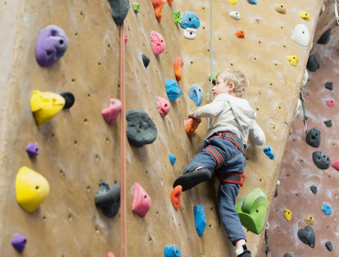 Дети на скалодроме